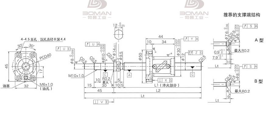 KURODA GP1205DS-BALR-0300B-C3S 黑田精工滚珠丝杆厂家