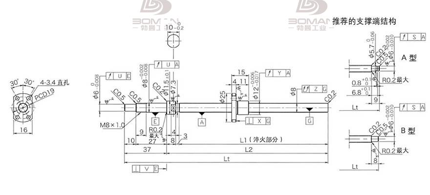 KURODA DP0801JS-HDNR-0180B-C3F 黑田丝杆代理