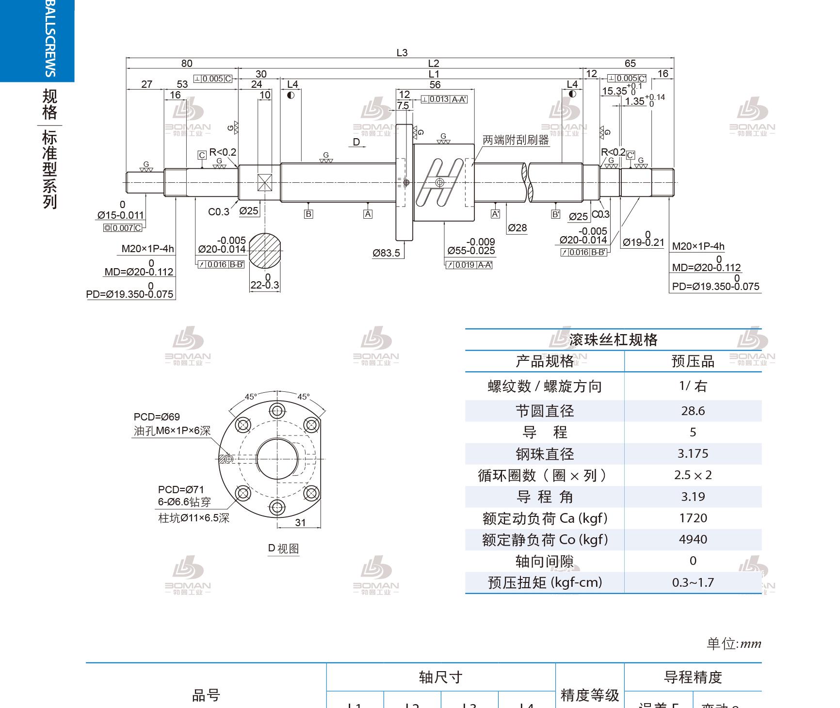 PMI 1R28-05B2-1FSWC-470-645-0.018 PMI丝杆安装方法
