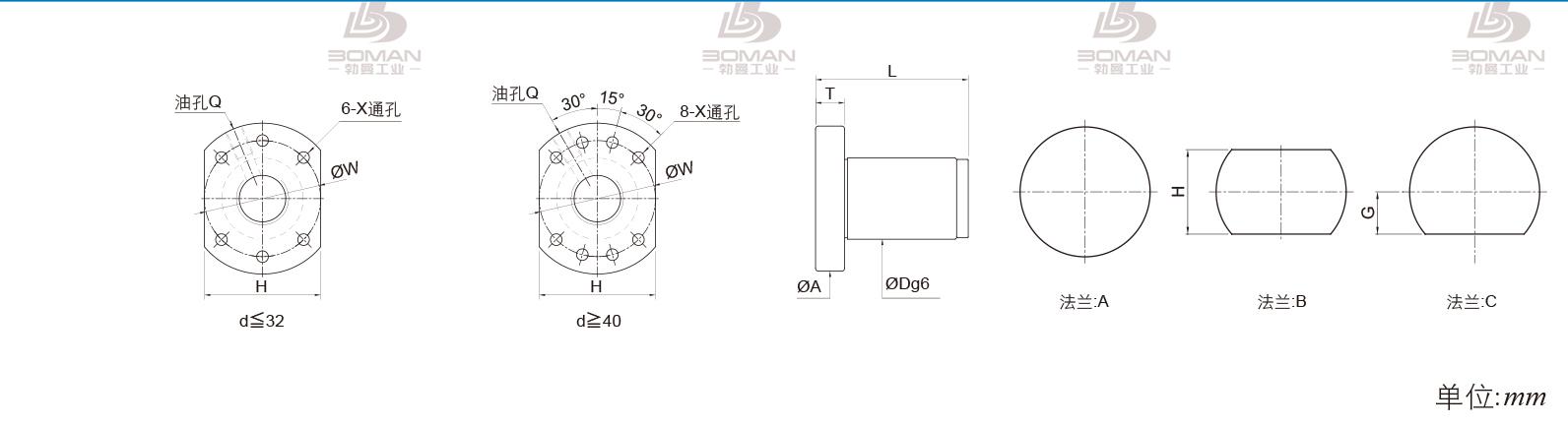 PMI FSDU3220C-3.0P pmi滚珠丝杆规格